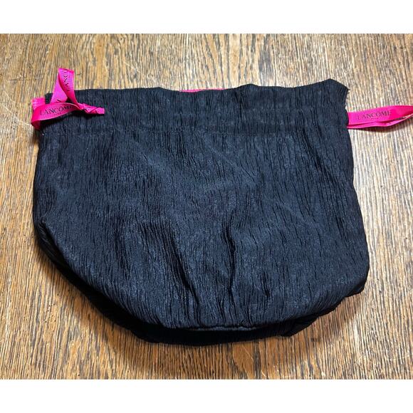 New! Lancôme Synthetic Straw Metro Tote in Pink + Black Drawstring Makeup Bag - Picture 6 of 8